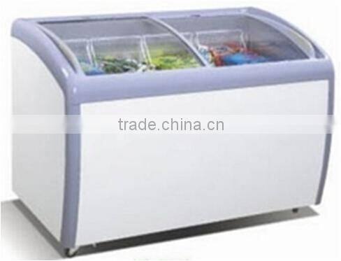 200L flat glass door display freezer with ETL