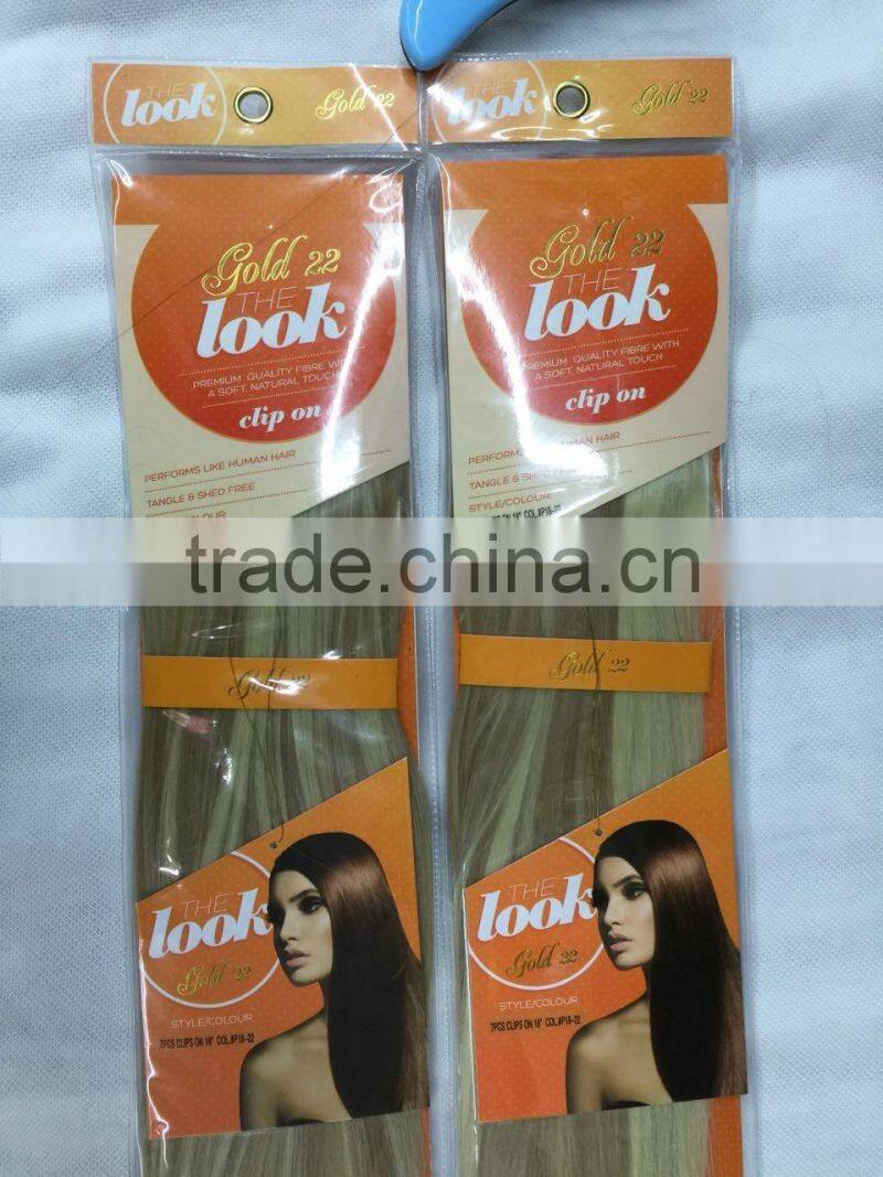 The Look Gold 22 Synthetic hair weave with clips,7pcs clips on 18" weave,17clips/100g/pcs ,color P18-22