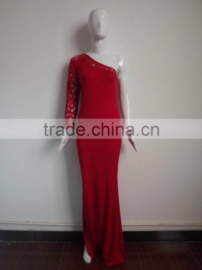 Ladie fashion dress Long Sleeve evening dress sexy free prom dress