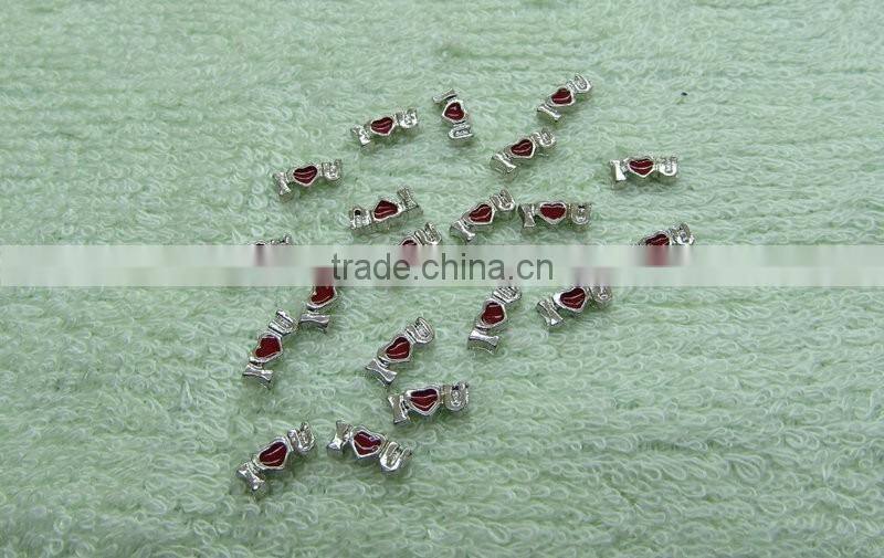 floating lockets charms loose beads alloy DIY i love you beadings