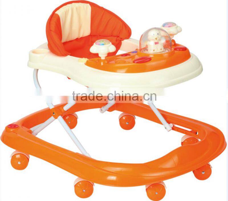 Hot Sale Plastic Cartoon Baby Walker With Push Bar BM1538P