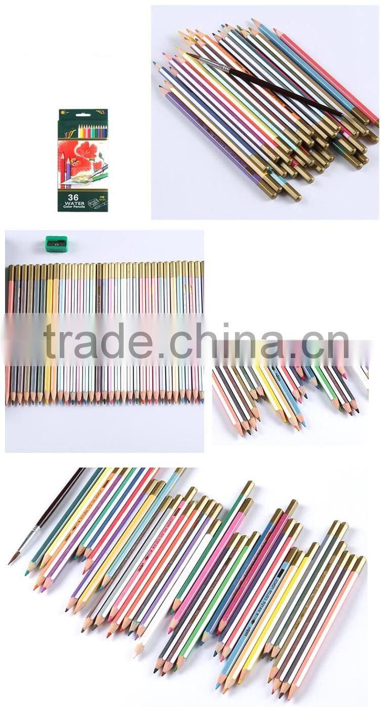 High quality soft core 36 color water color pencil set