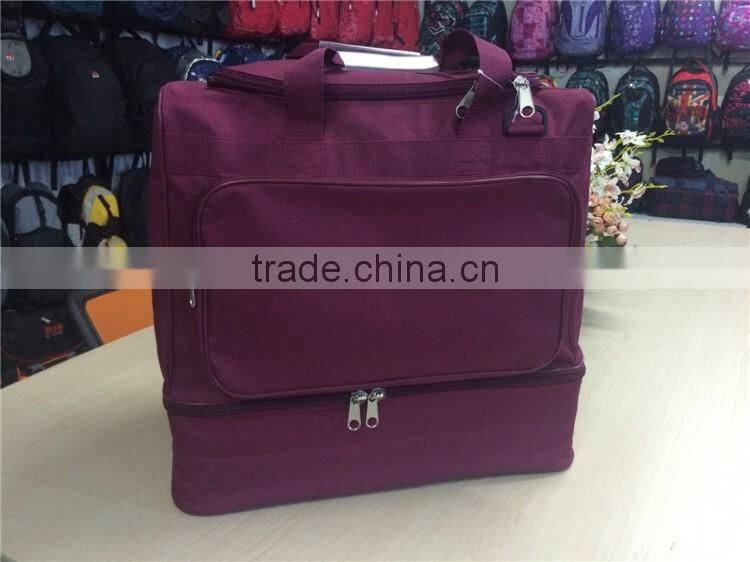 600D polyester double layer sports bag basic medium soccer bag large duffel bag