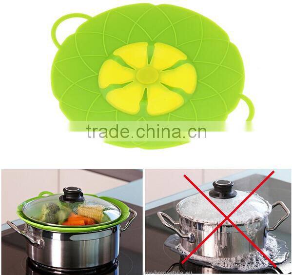 Flexible High temperature resistant silicone pot lid cover spill stopper