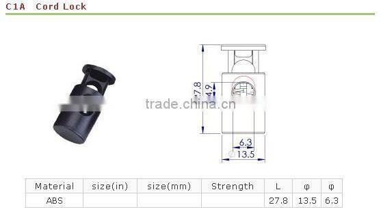 Plastic Cord Stopper Barrel Cord Lock for apparel accessories