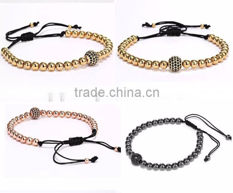 2016 New Fashion Popular Macrame Beads Bracelet With With TOP BEST PVD Plating