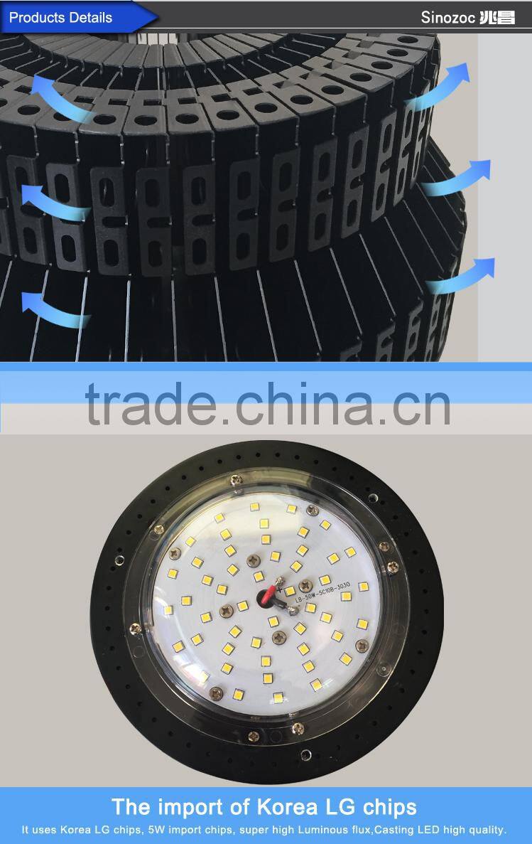 Sinozoc Wholesale 50w 100w ip65 Led High Bay Lights good heat radiation low decay Indoor Led High Bay Lighting Fixture