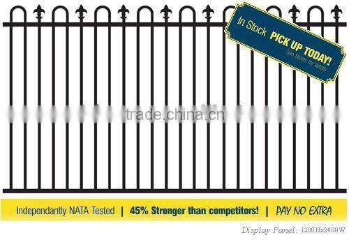 Arched spear top fence for swimming pool security