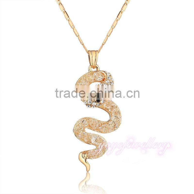 Best selling products crystal women gold snake necklace