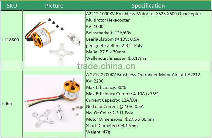 A2208 1400KV/A2208 2600KV/A2208 2600KV/A2208 2600KV/A2212 2200KV brushless motor for RC Quadcopter Multirotor Hexacopter