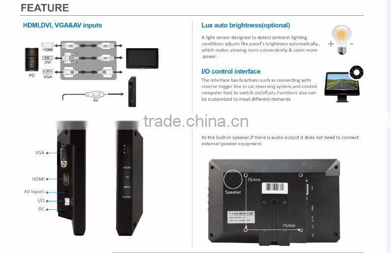Industrial 7 inch touchscreen Lcd monitor vga lcd monitor