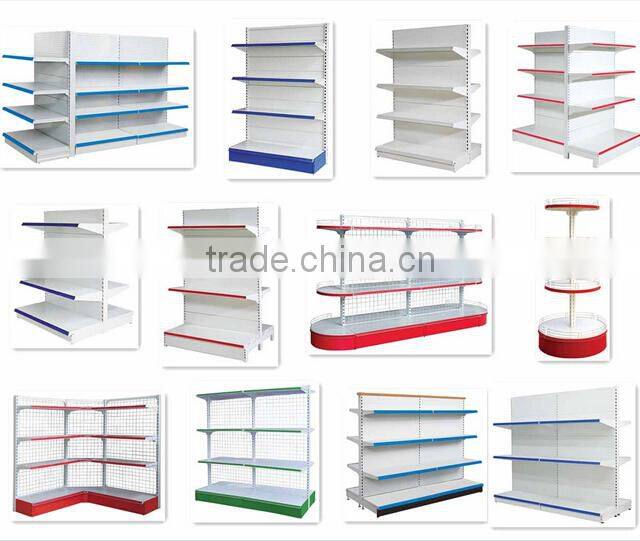 2015 new supermarket double sides shelf gondola display rack