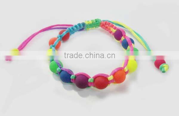 Neon color leather magnet bracelet with fireball