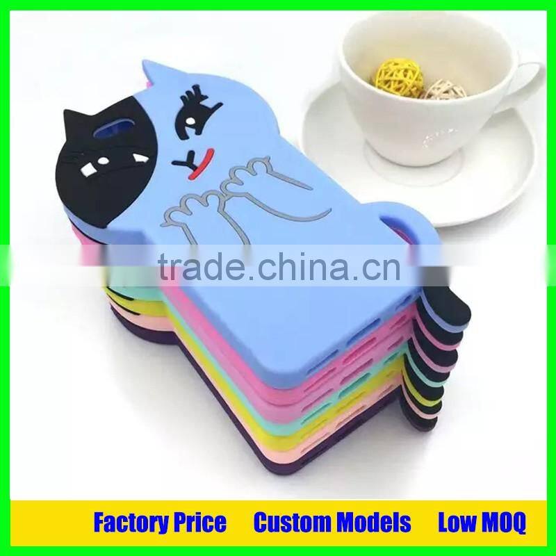 Cute cat 3d phone case for iphone 5s silicone phone case