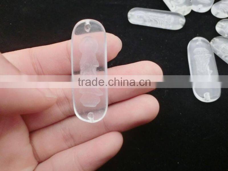 Wholesale chakra clear glass pendant with Guanyin Buddha inside excellent gift