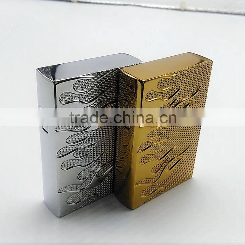 Gun golden plated universal gas lighter refill battery electric lighter