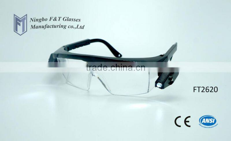 Safety glasses with LED light