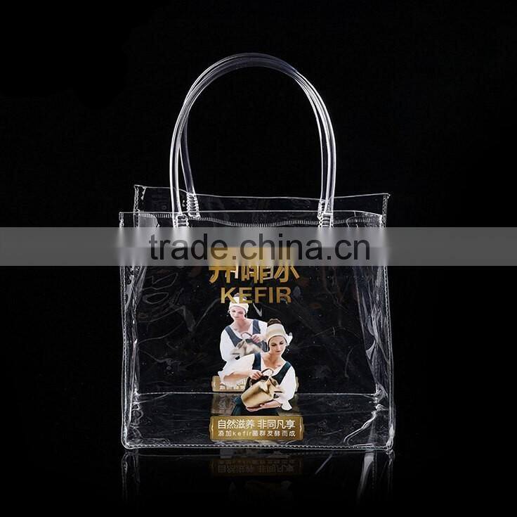 clear PVC bag,open top style shopping bag ,gift bag ,Cosmetic bag ,PVC pipe handle