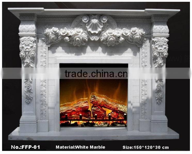High Quality Cheap Marble Flower Contemporary Fireplace Mantels