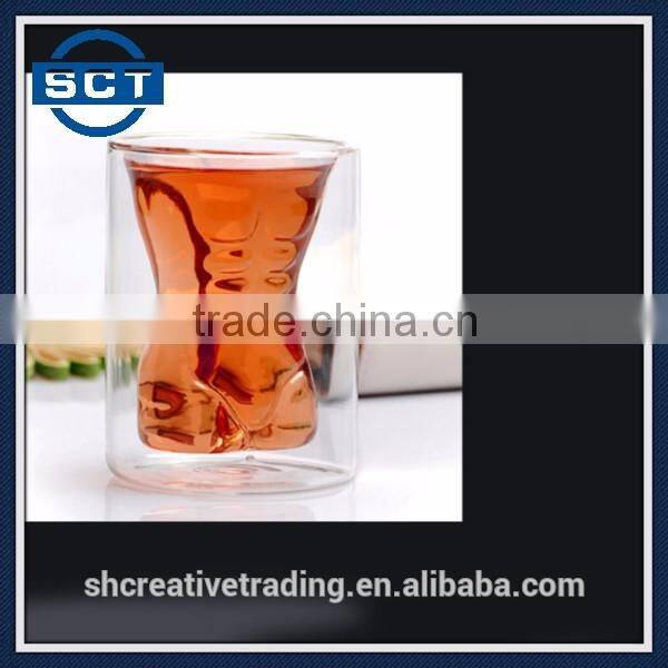 Crystal Muscle Man Mug Whiskey Wine Bar Glass Cup