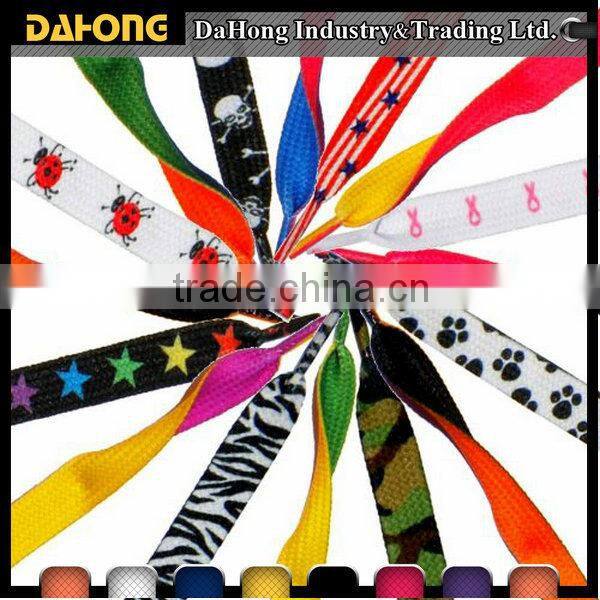 Eco-friendly various design custom logo printed shoelaces
