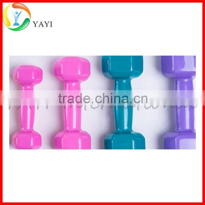 Gym Fitness Equipment Free Weight Vinyl Coated Hex Dumbbell