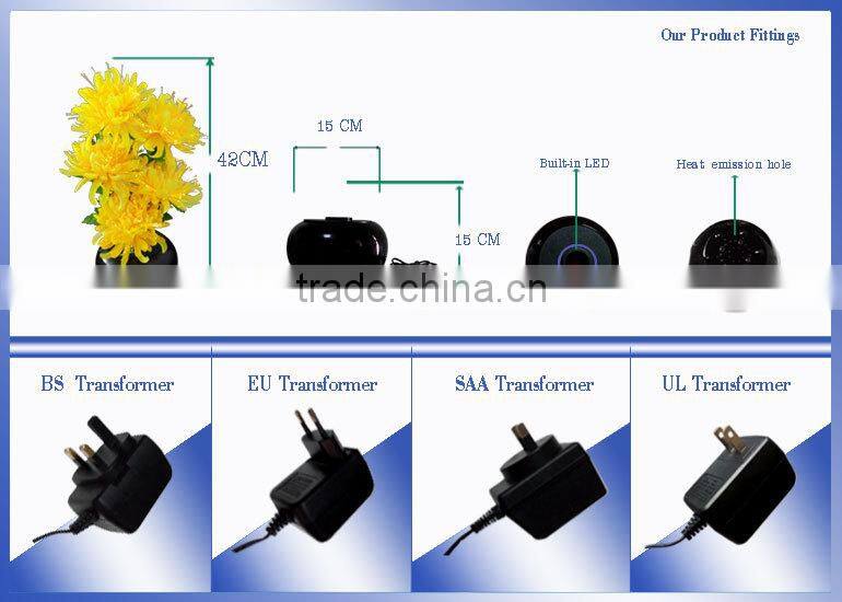 LED fiber optic flowers lamp /ArtIficial gift flashing flowers pot