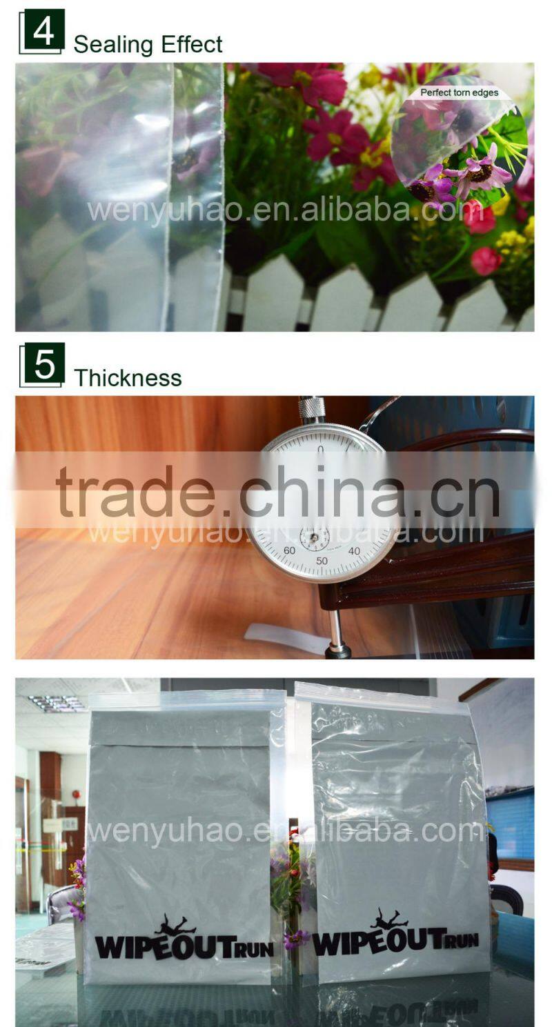 clear file bag with zipper /plastic zipper packing bags / factory wholesale zip lock bags