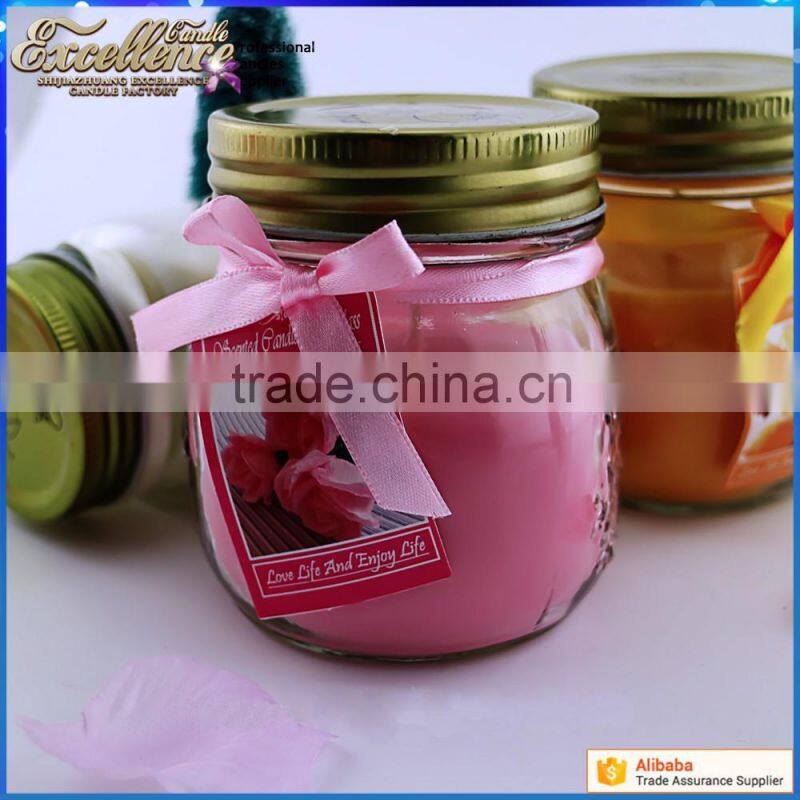 2016 amazing home decoration glass jar scented candles with lid