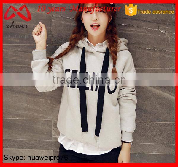 Factory Price Fleece Woman Hoodies 2015 Latest Ladies Top Designs