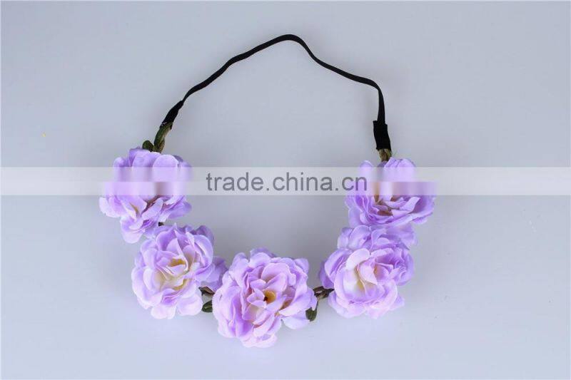 Summer Artificial Flower Headband For Girls,Boho Beach Flower Head Garland