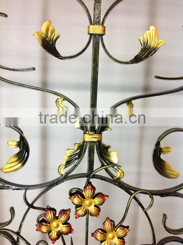 2015 top-selling security wrought iron window grill design
