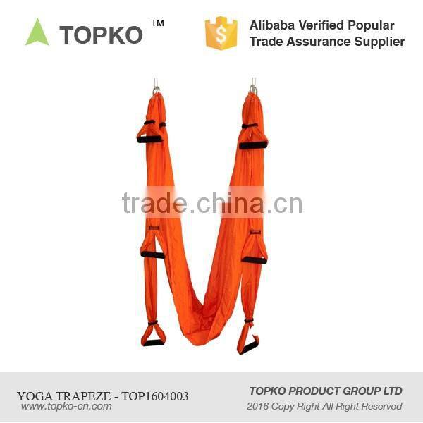 TOPKO Colorful yoga trapeze swing sling yoga hammock anti- gravity belt inversion yoga trapeze with 6 handles