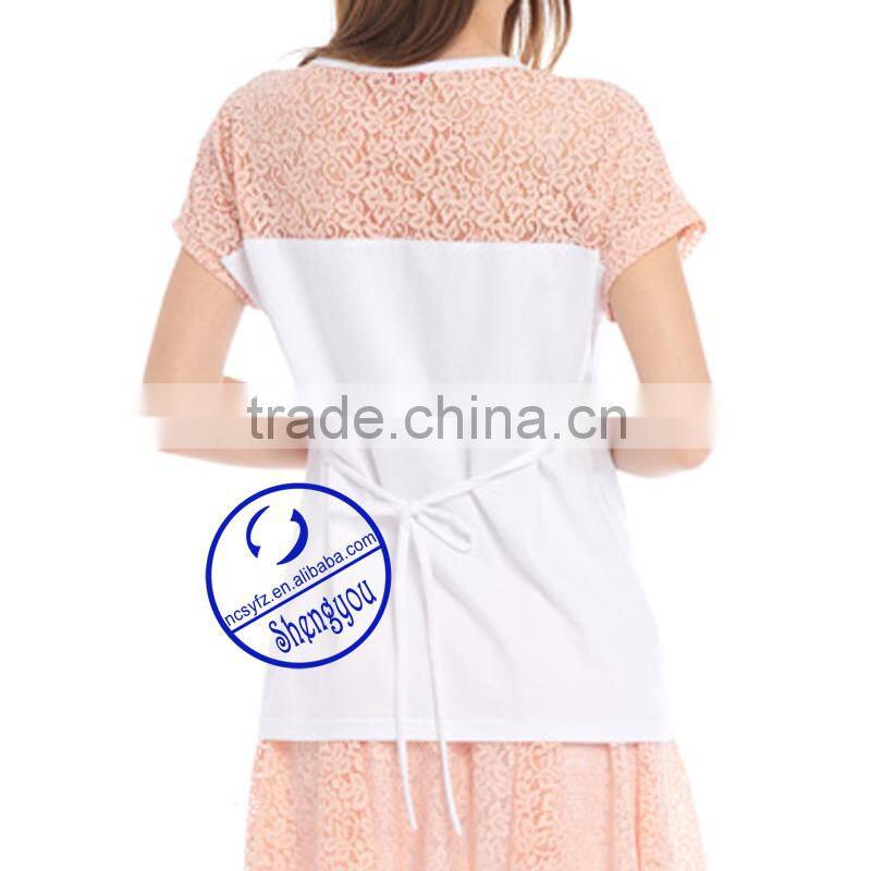 Custom 100% cotton short sleeve outdoor maternity t shirt