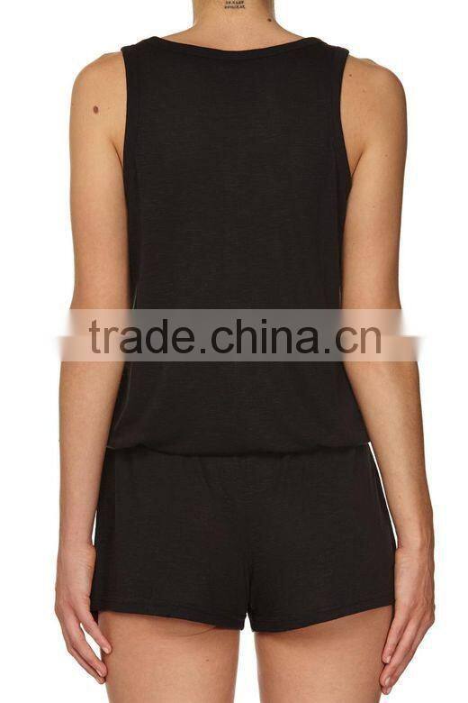 2015 new fashion sleeveless women short floral playsuit