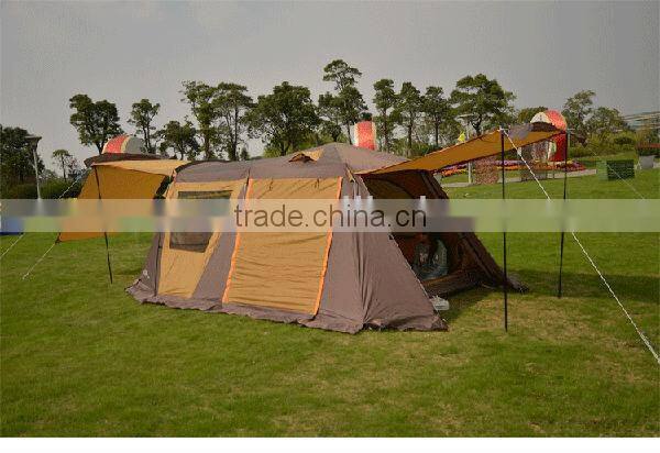 2015 New Style 1 Room 2 Door Big Family Double Layer 5 Person Automatic Camping Tent