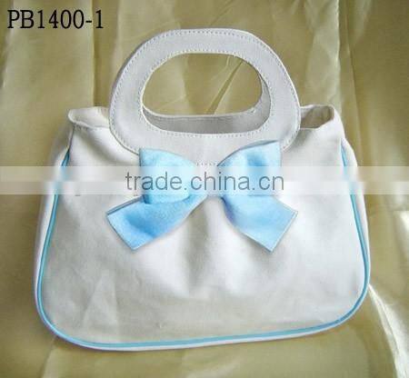 2016 professional ladies canvas tote bag with bowknot