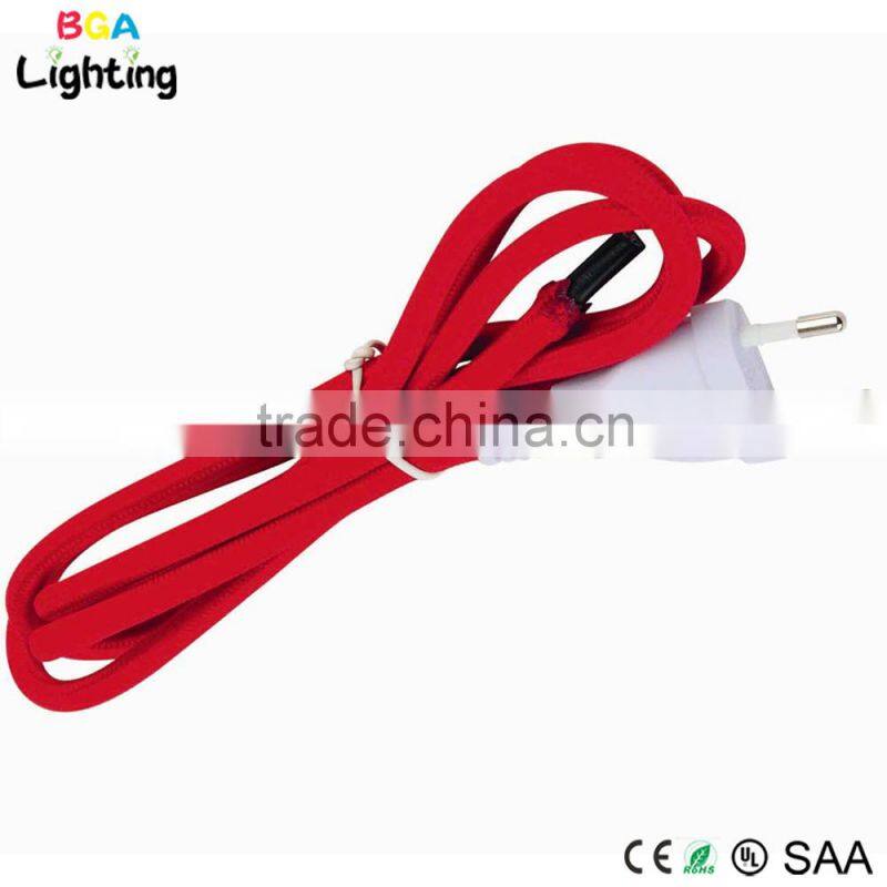 AC power cord copper braided wire plug for pendant light