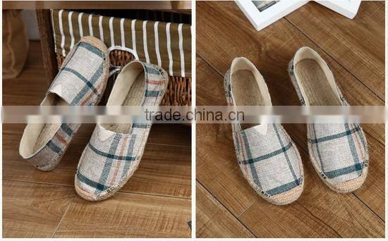 Vintage unisex casual shoes , cottpn hemp material rubber sole shoes