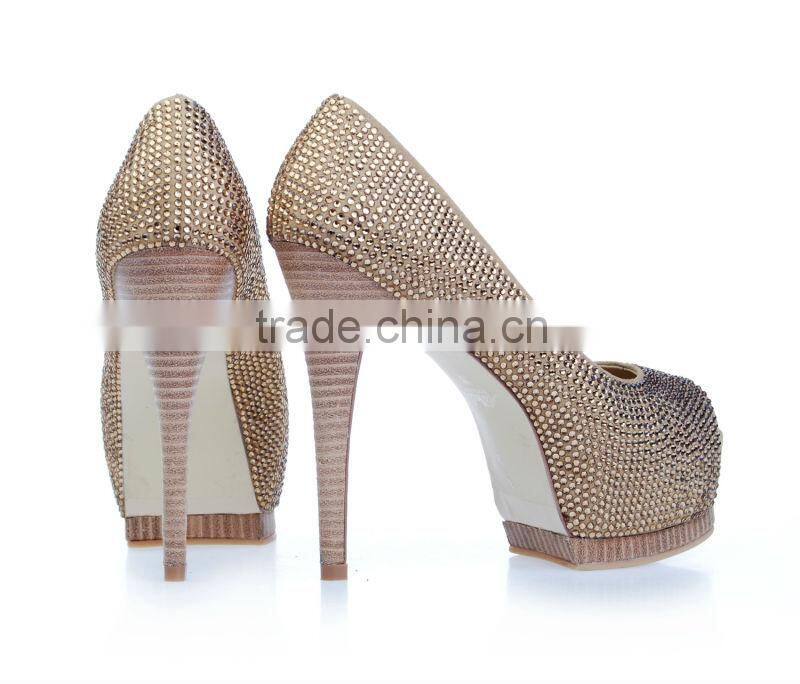 2013 glitter shoes low heel crystal bling heels plus large size shoes