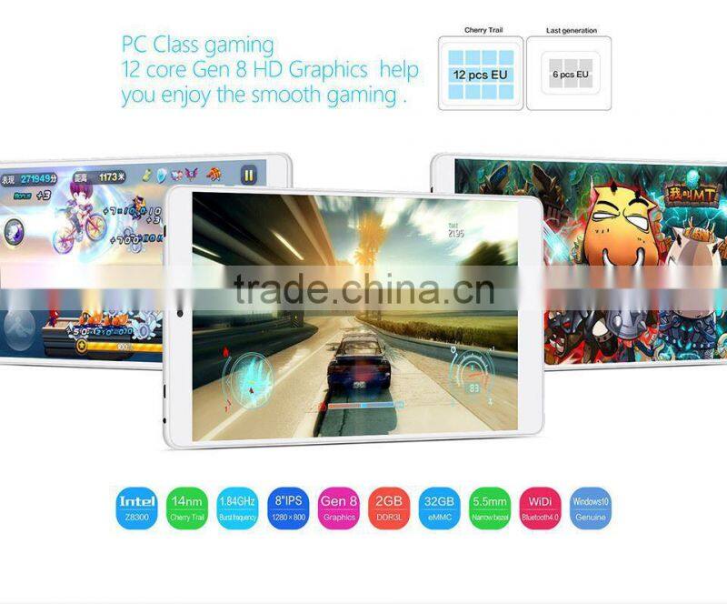 8" Plus Dual Boot Tablet PC Intel Atom 5 Z8300 1.44GHz 2GB 32GB WGA IPS Screen Bluetooth 4.0 HDMI Bluetooth 4.0