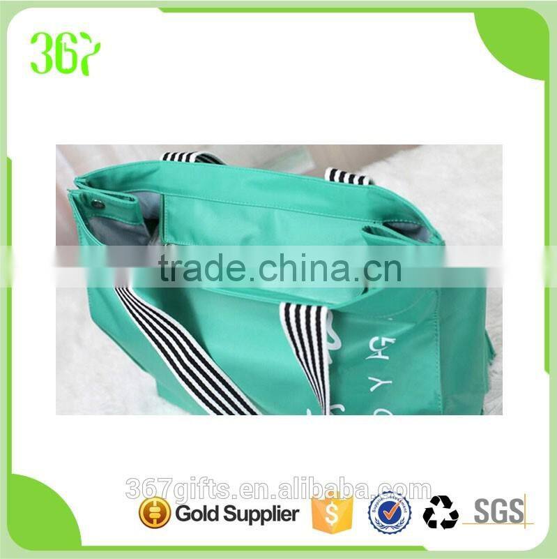 Tote Nylon Snap Fastener PP Webbing Handbag with Big Compartment