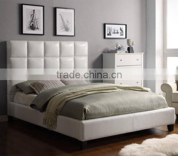 2016 new hot sale bedroom furniture PU leather bed leather queen bed/PU bed DHBF01