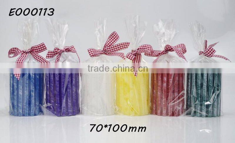 Home used no fragrance and coloured taper pillar shaped New Year decorative candle