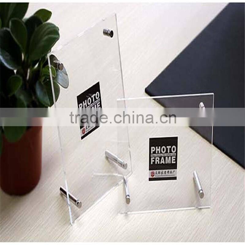 Customizing promotion fahsion acrylic photo frame with magnet