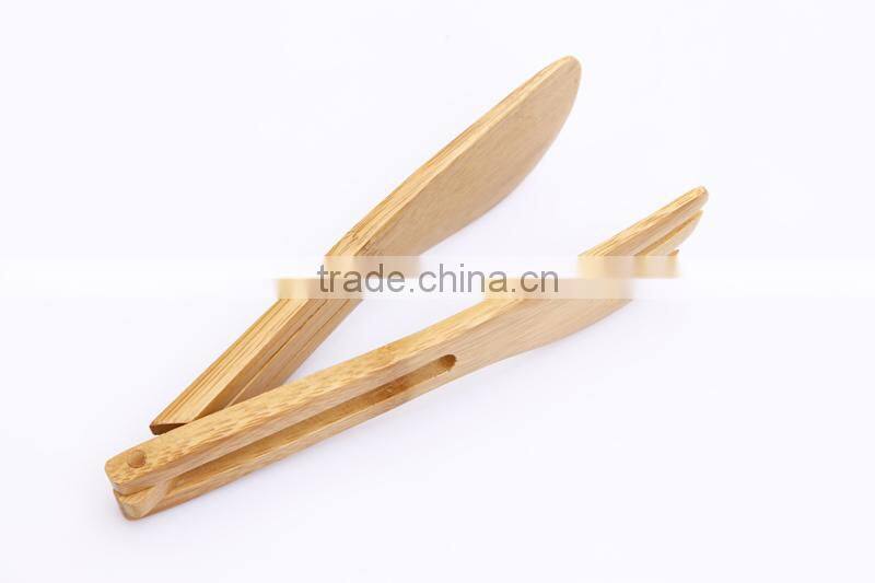 anti heating & bacteria- resistant bamboo foldable pasta bread tong