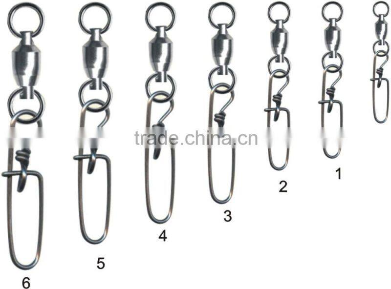 Ball bearing swivel with double insurance inside lock snap fishing tackle accessories
