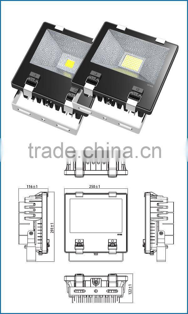 GS SAA CB CE approved IP65 70W LED floodlight with Bridgelux LED, CRI>80, LM-80 passed