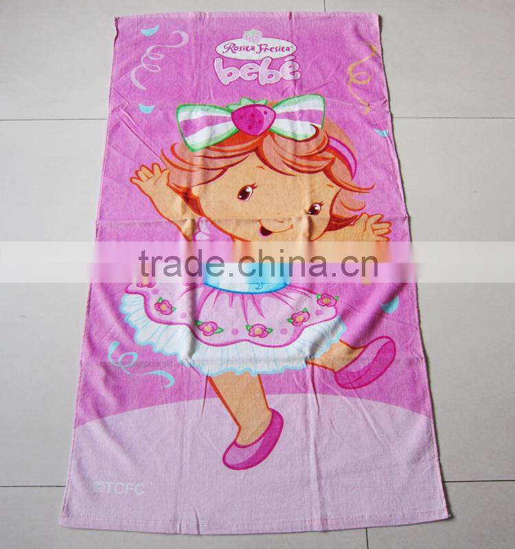 100% cotton hot pink full screen leaf printing beach towel printed seaside play beach towel