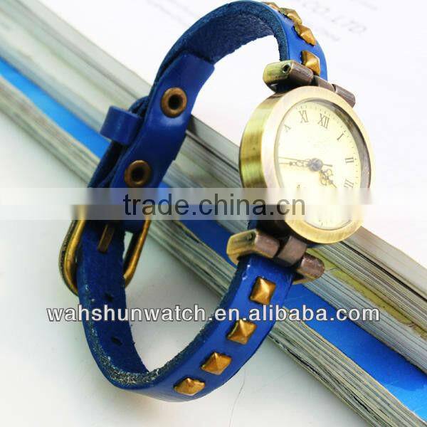top rated factory direct selling cheap rivets strap women leather watch for gifts